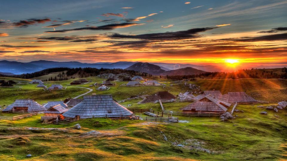 Huts on Velika Planina